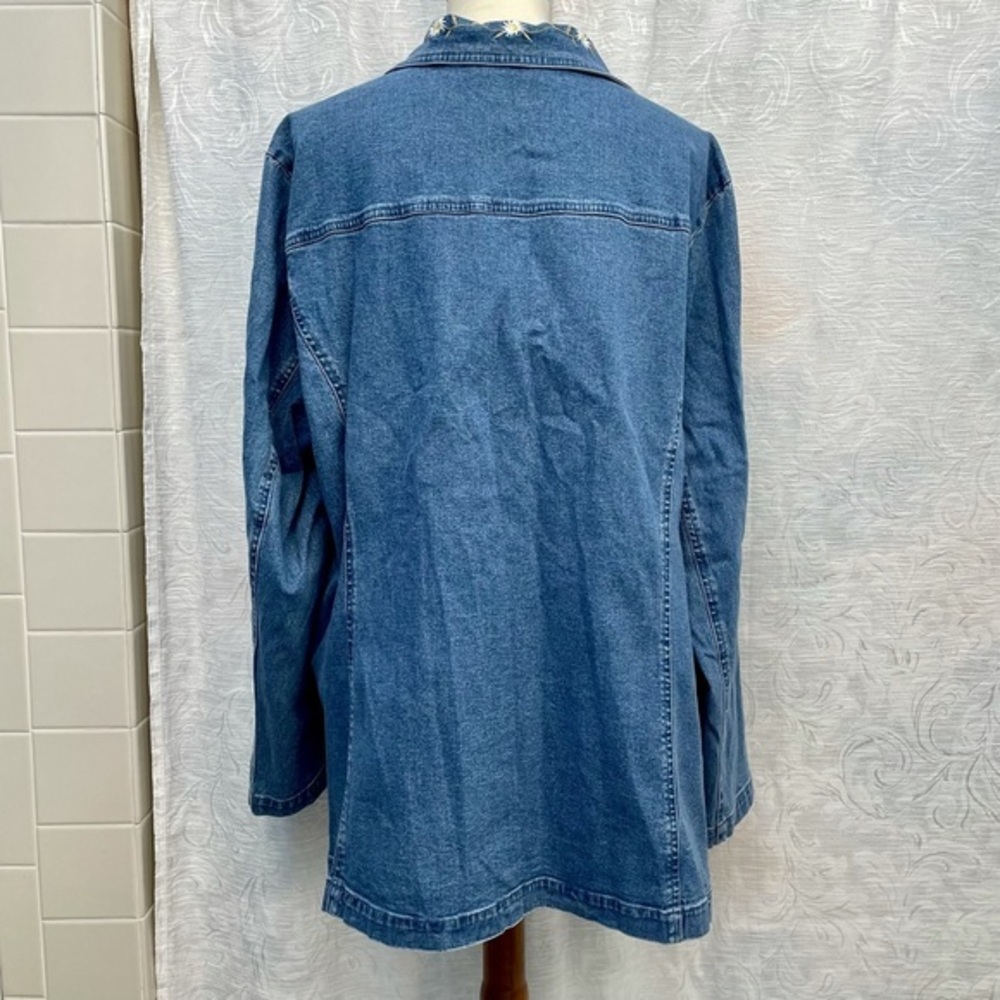 Denim & Co NWT Embroidered Denim Shirt Jacket - Picture 5 of 11
